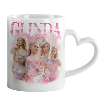 Wicked Glinda, Κούπα καρδιά χερούλι λευκή, κεραμική, 330ml