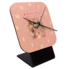 Quartz Table clock in natural wood (10cm)