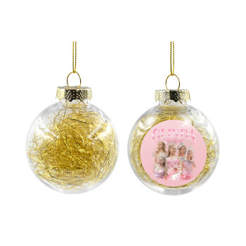 Wicked Glinda, Transparent Christmas tree ball ornament with gold filling 8cm