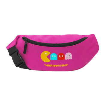 Pacman waka waka waka, Unisex waist bag (banana) in PINK color with 2 pockets