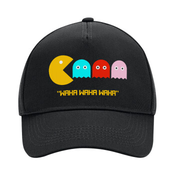 Pacman waka waka waka, Adult Ultimate Hat BLACK, (100% COTTON DRILL, ADULT, UNISEX, ONE SIZE)