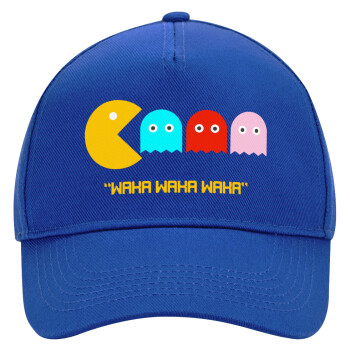 Pacman waka waka waka, Ultimate Adult Hat BLUE, (100% COTTON DRILL, ADULT, UNISEX, ONE SIZE)