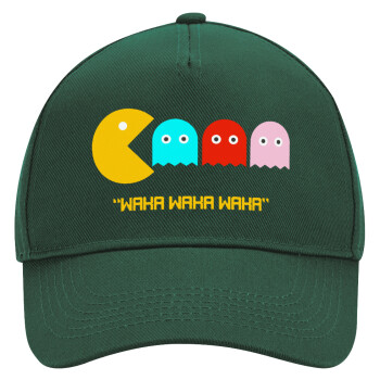 Pacman waka waka waka, Adult Ultimate Hat GREEN, (100% COTTON DRILL, ADULT, UNISEX, ONE SIZE)