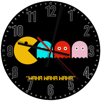 Pacman waka waka waka, Ρολόι τοίχου ξύλινο (30cm)