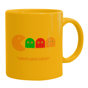 Pacman waka waka waka, Ceramic coffee mug yellow, 330ml