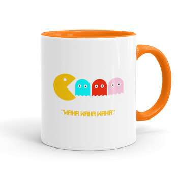 Pacman waka waka waka, Mug colored orange, ceramic, 330ml
