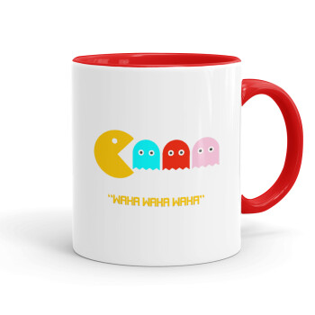 Pacman waka waka waka, Mug colored red, ceramic, 330ml