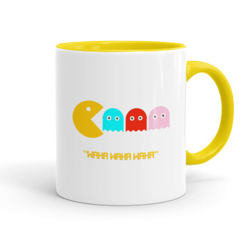 Pacman waka waka waka, Mug colored yellow, ceramic, 330ml
