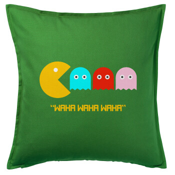 Pacman waka waka waka, Sofa cushion Green 50x50cm includes filling