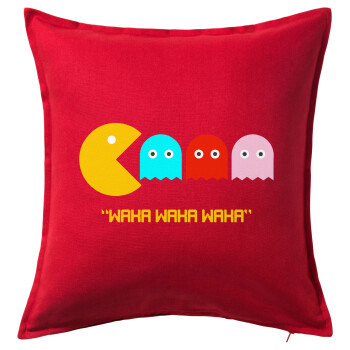 Pacman waka waka waka, Sofa cushion RED 50x50cm includes filling