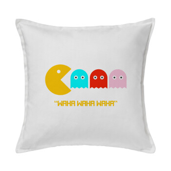 Pacman waka waka waka, Sofa cushion White 50x50cm includes filling