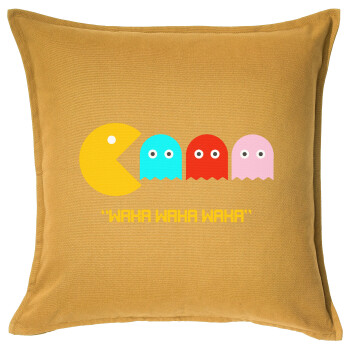 Pacman waka waka waka, Sofa cushion YELLOW 50x50cm includes filling