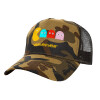 Adult Structured Trucker Hat, with Mesh, (Camouflage) Army (100% COTTON, ADULT, UNISEX, ONE SIZE)