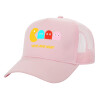 Adult Structured Trucker Hat, with Mesh, PINK (100% COTTON, ADULT, UNISEX, ONE SIZE)