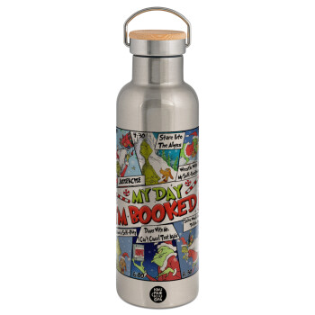 My Day Grinch, Stainless steel Silver with wooden lid (bamboo), double wall, 750ml