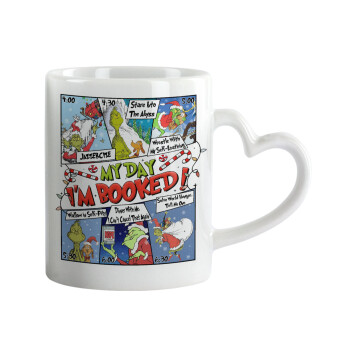 My Day Grinch, Mug heart handle, ceramic, 330ml