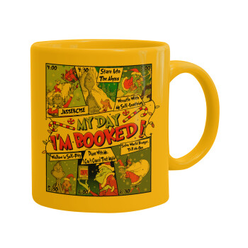 My Day Grinch, Ceramic coffee mug yellow, 330ml