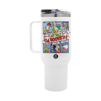 My Day Grinch, Mega Stainless steel Tumbler with lid, double wall 1,2L