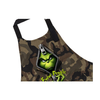 Grinch, eww people, Ποδιά Σεφ με τσέπες, Βαμβακερή, Camouflage (ΕΝΗΛΙΚΩΝ, 100% COTTON)