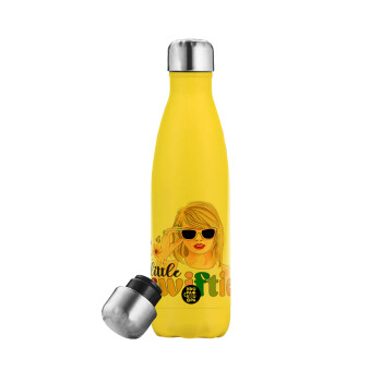 Little Swiftie, Yellow Stainless Steel Metallic Thermos, double-walled, 500ml