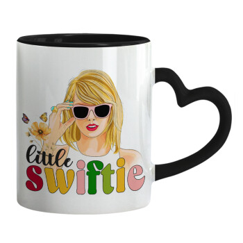 Little Swiftie, Mug heart black handle, ceramic, 330ml