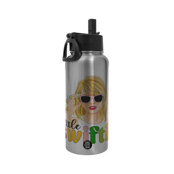 Little Swiftie, Metal mug thermo Silver with Straw and Spout Lid (Stainless steel), double wall, 950ml