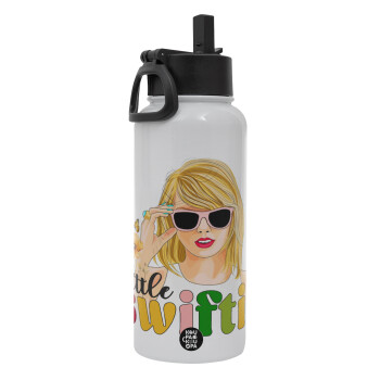 Little Swiftie, Metal mug thermo White with Straw and Spout Lid (Stainless steel), double wall, 950ml