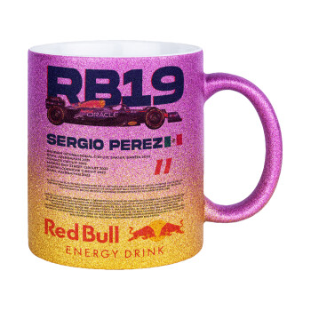 Redbull Sergio Perezi, Κούπα Χρυσή/Ροζ Glitter, κεραμική, 330ml