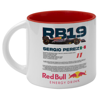 Redbull Sergio Perezi, Κούπα κεραμική 400ml Λευκή/Κόκκινη