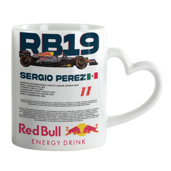 Redbull Sergio Perezi, Mug heart handle, ceramic, 330ml