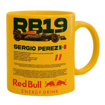 Redbull Sergio Perezi, Ceramic coffee mug yellow, 330ml