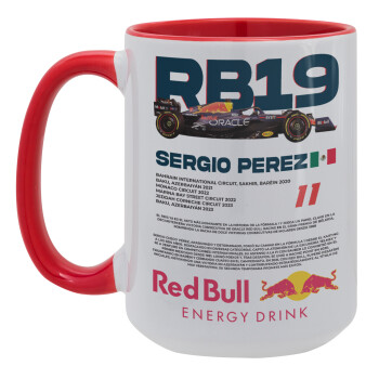 Redbull Sergio Perezi, Κούπα Mega 15oz, κεραμική Κόκκινη, 450ml