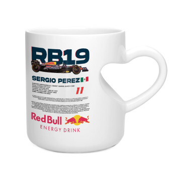 Redbull Sergio Perezi, Κούπα καρδιά λευκή, κεραμική, 330ml