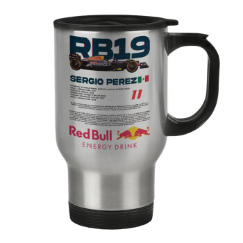 Redbull Sergio Perezi, Stainless steel travel mug with lid, double wall 450ml