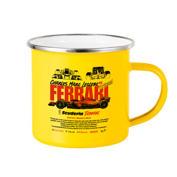 F1 Ferrari, Yellow Enamel Metallic Cup 360ml