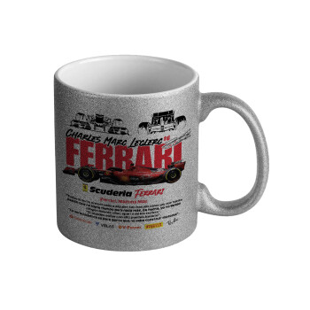 F1 Ferrari, Κούπα Ασημένια Glitter που γυαλίζει, κεραμική, 330ml