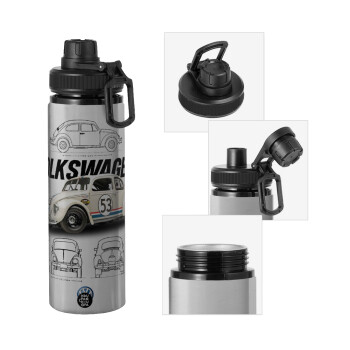 Volkswagen Beetle, Metallic water bottle with safety cap, 850ml aluminum