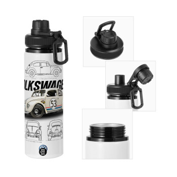 Volkswagen Beetle, Metal water bottle with safety cap, aluminum 850ml