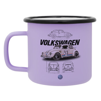 Volkswagen Beetle, Κούπα Μεταλλική εμαγιέ ΜΑΤ Light Pastel Purple 360ml