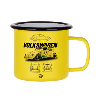 Volkswagen Beetle, Metallic enamel MATT Yellow cup 360ml