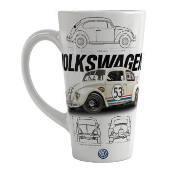 Volkswagen Beetle, Κούπα κωνική Latte Μεγάλη, κεραμική, 450ml