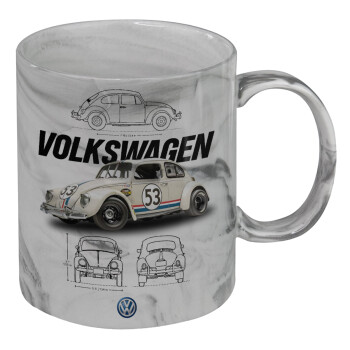 Volkswagen Beetle, Mug ceramic marble style, 330ml