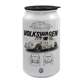 Volkswagen Beetle, Κούπα ταξιδιού μεταλλική με καπάκι (tin-can) 500ml