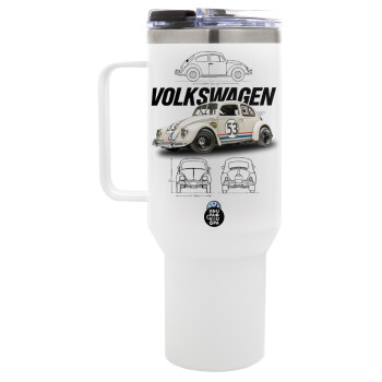 Volkswagen Beetle, Mega Stainless steel Tumbler with lid, double wall 1,2L