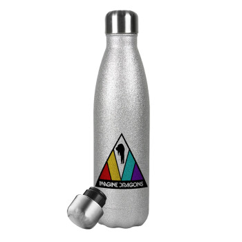 Imagine Dragons, Metallic Glitter Silver Thermos Flask (Stainless steel), double-walled, 500ml