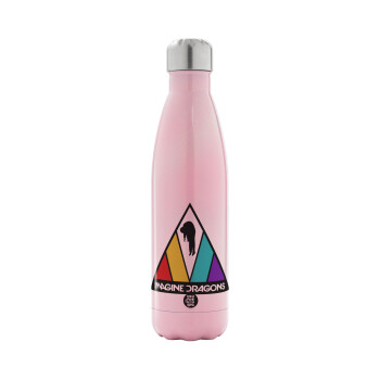 Imagine Dragons, Metal mug thermos Pink Iridiscent (Stainless steel), double wall, 500ml