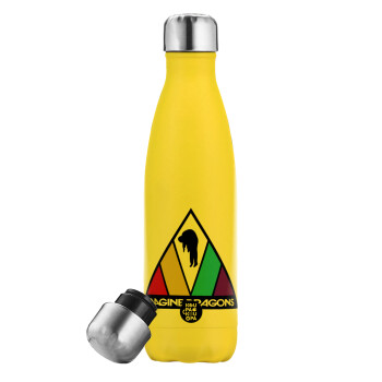 Imagine Dragons, Yellow Stainless Steel Metallic Thermos, double-walled, 500ml