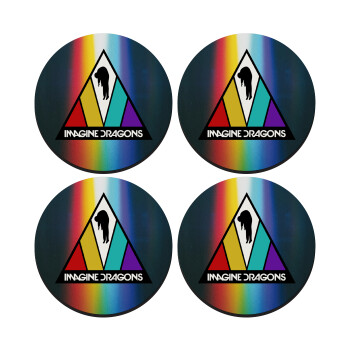 Imagine Dragons, SET of 4 round wooden coasters (9cm)