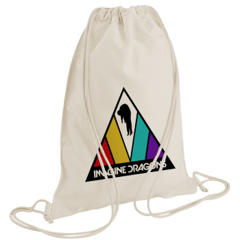 Imagine Dragons, Backpack bag GYMBAG natural (28x40cm)