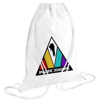 Imagine Dragons, Backpack pouch GYMBAG white (28x40cm)